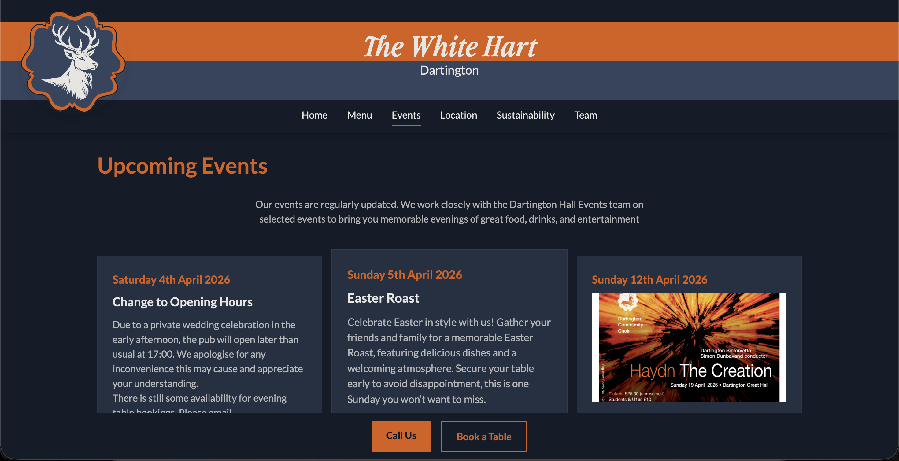 White Hart Website Page 2