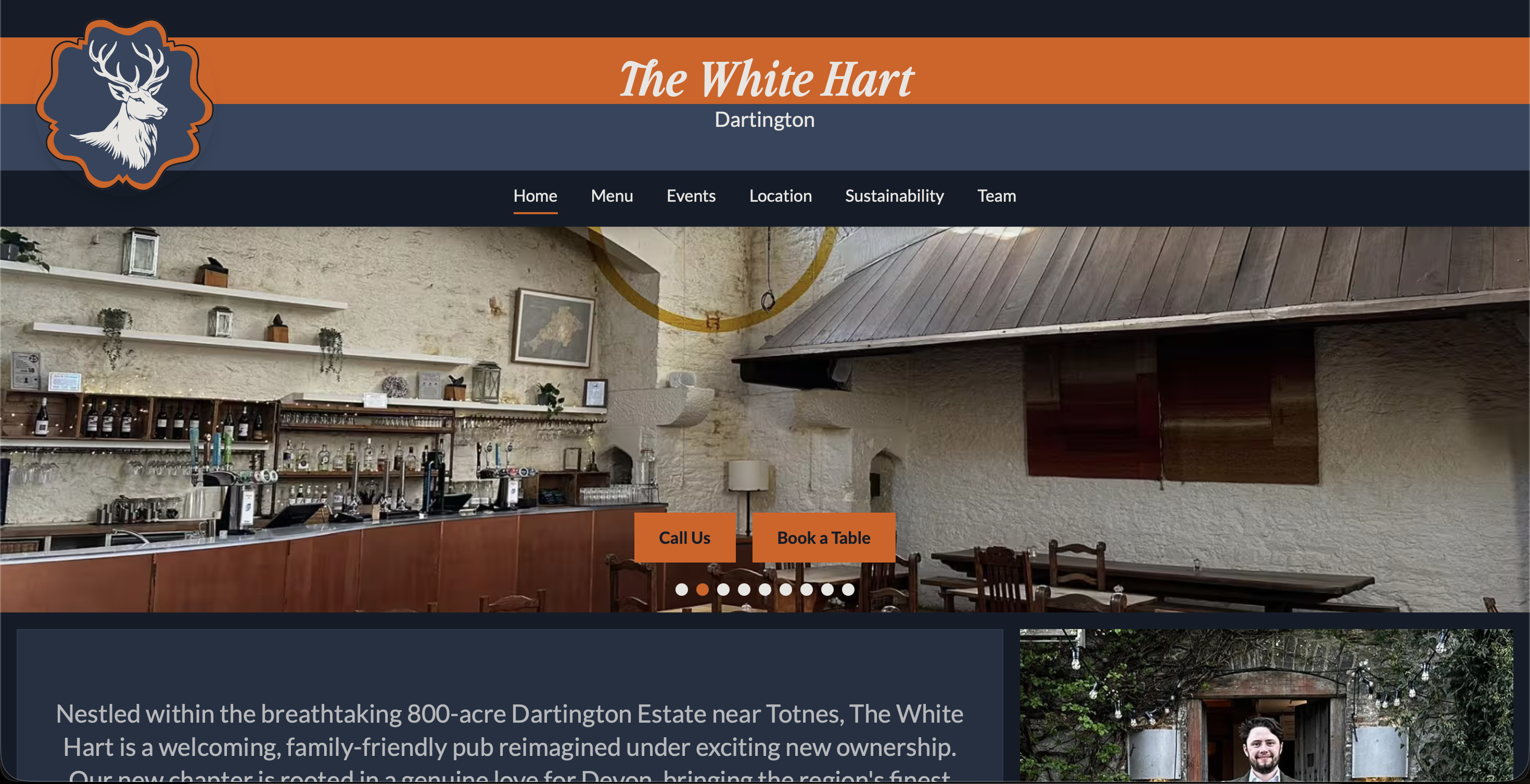 White Hart Website Screenshot