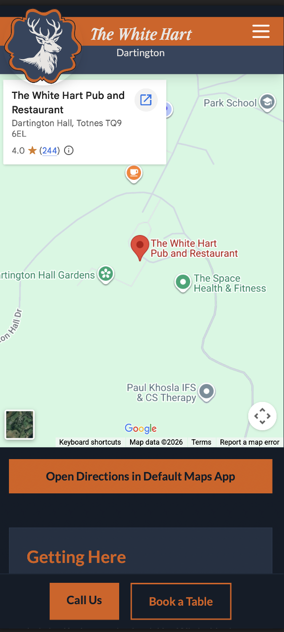 White Hart Website Page 3